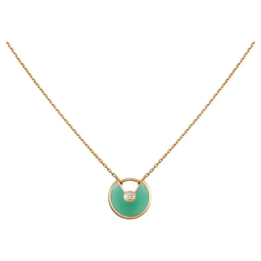 [Olivia JW]AMULETTE GOLD MALACHITE NECKLACE