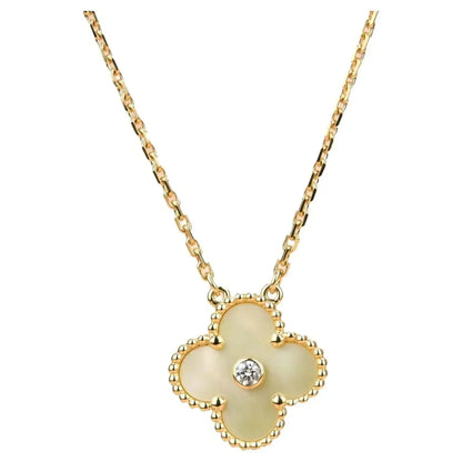 [Olivia JW]CLOVER 15MM DIAMOND GOLD MOTHER OF PEARL NECKLACE