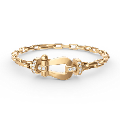 [Olivia JW]FORCE LARGE HORSESHOE CLASP  METAL BRACELET