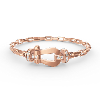 [Olivia JW]FORCE LARGE HORSESHOE CLASP  METAL BRACELET