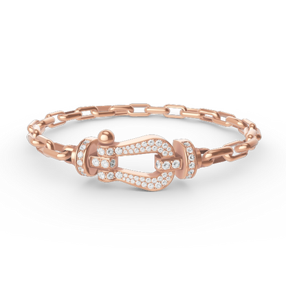 [Olivia JW]FORCE LARGE HORSESHOE CLASP  METAL BRACELET