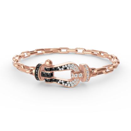 [Olivia JW]FORCE LARGE HORSESHOE CLASP  METAL BRACELET