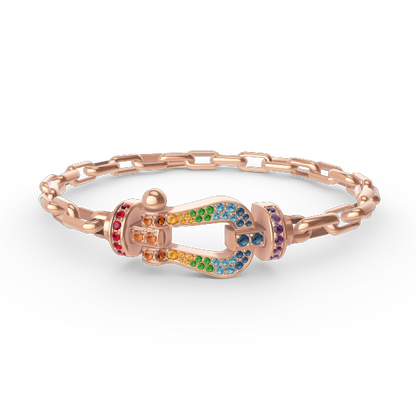 [Olivia JW]FORCE LARGE HORSESHOE CLASP  METAL BRACELET