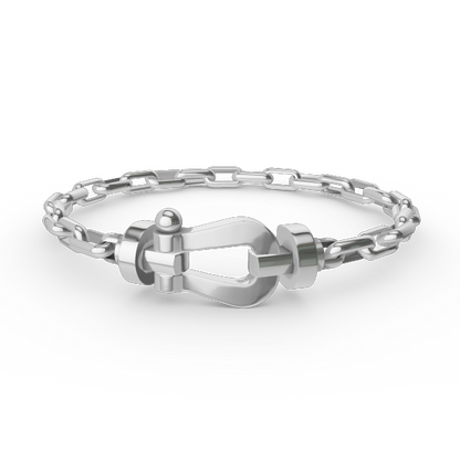 [Olivia JW]FORCE LARGE HORSESHOE CLASP  METAL BRACELET