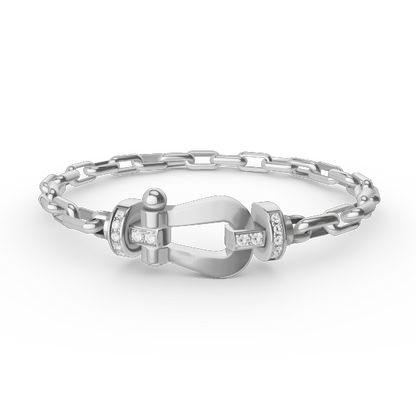 [Olivia JW]FORCE LARGE HORSESHOE CLASP  METAL BRACELET