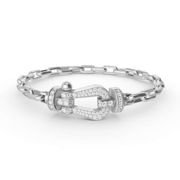 [Olivia JW]FORCE LARGE HORSESHOE CLASP  METAL BRACELET