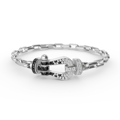 [Olivia JW]FORCE LARGE HORSESHOE CLASP  METAL BRACELET
