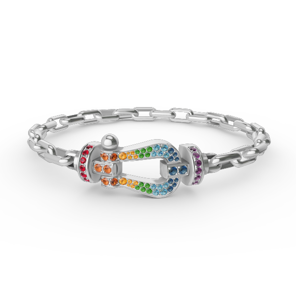 [Olivia JW]FORCE LARGE HORSESHOE CLASP  METAL BRACELET