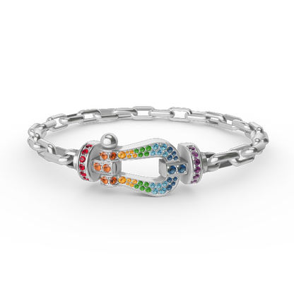 [Olivia JW]FORCE LARGE HORSESHOE CLASP  METAL BRACELET