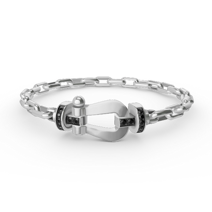 [Olivia JW]FORCE LARGE HORSESHOE CLASP  METAL BRACELET