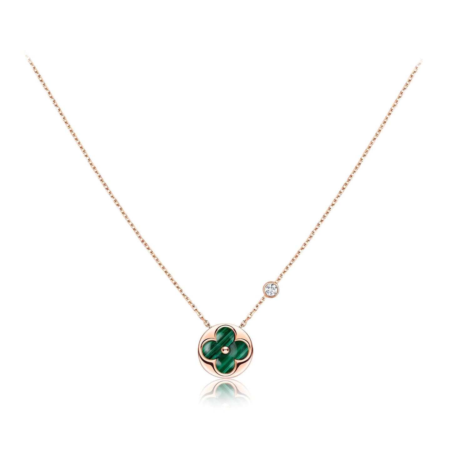 [Olivia JW]SUN PEDANT PINK GOLD 1 DIAMOND NECKLACE