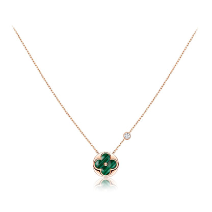 [Olivia JW]SUN PEDANT PINK GOLD 1 DIAMOND NECKLACE