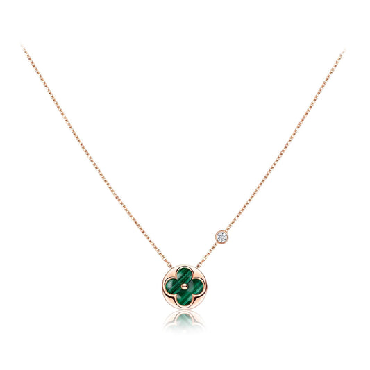 [Olivia JW]SUN PEDANT PINK GOLD 1 DIAMOND NECKLACE