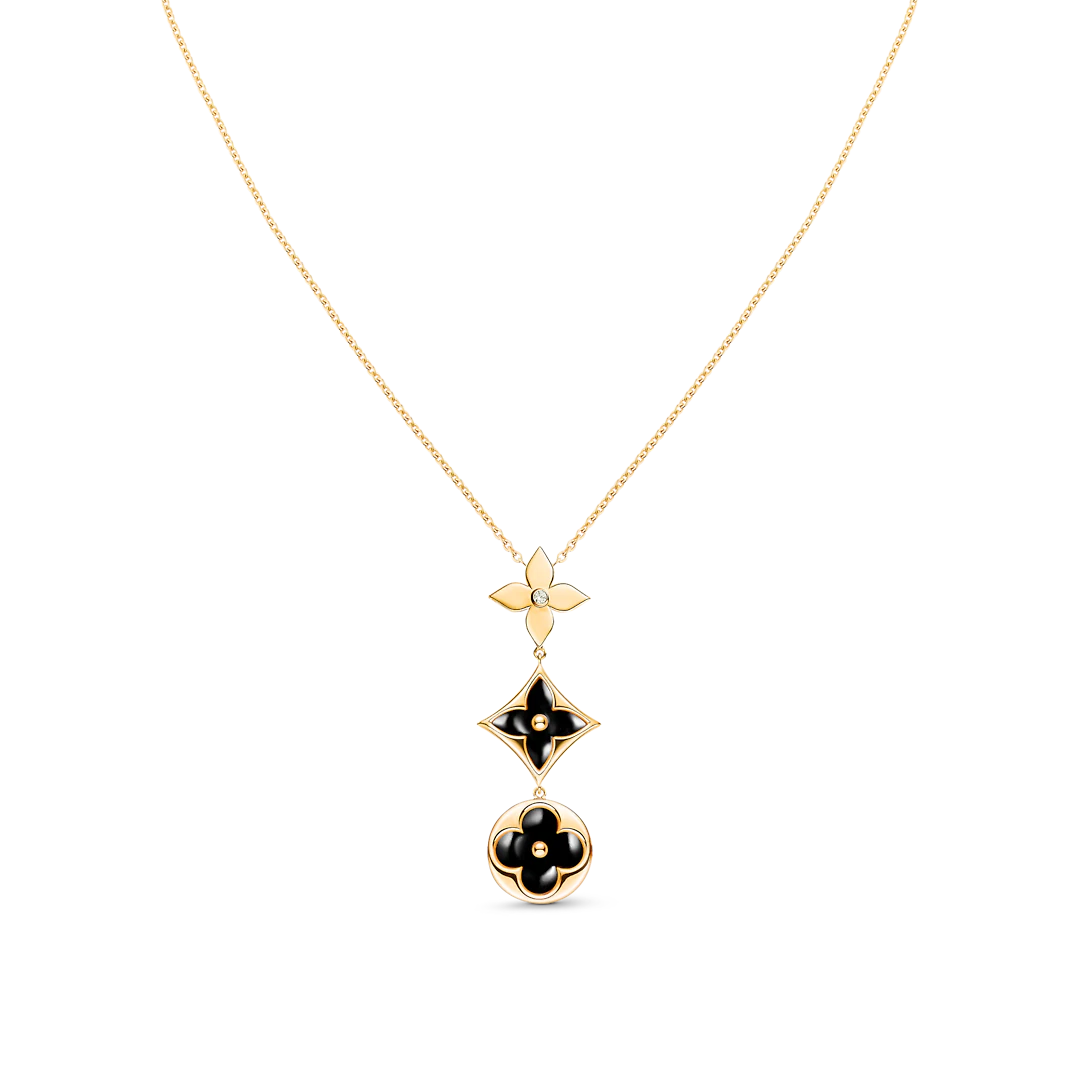 [Olivia JW]STAR AND SUN ONYX PINK GOLD NECKLACE