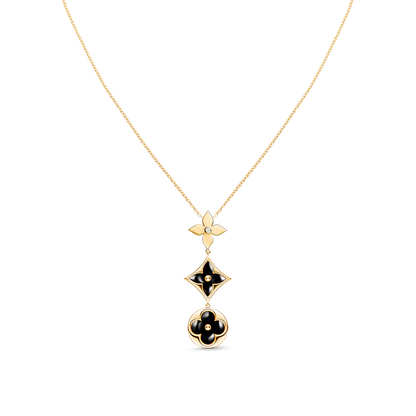 [Olivia JW]STAR AND SUN ONYX PINK GOLD NECKLACE