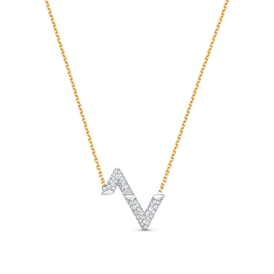 [Olivia JW]VOLT SILVER DIAMOND PEDANT NECKLACE