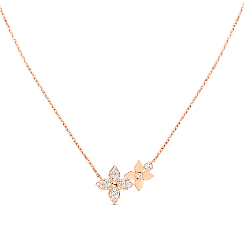 [Olivia JW]STAR BLOSSOM NECKLACE PINK GOLD DIAMONDS
