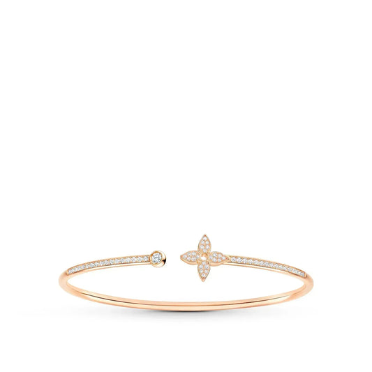 [Olivia JW]IDYLLE PINK GOLD OPEN BRACELET DIAMOND PAVED