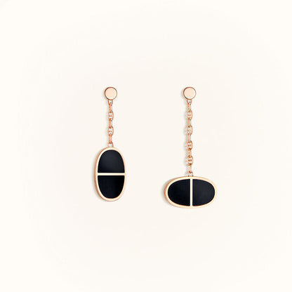 [Olivia JW]CHAINE VERSO BLACK CERAMIC EARRINGS