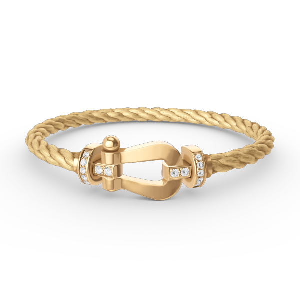 [Olivia JW]FORCE LARGE HORSESHOE HALF DIAMOND BRACELET GOLD