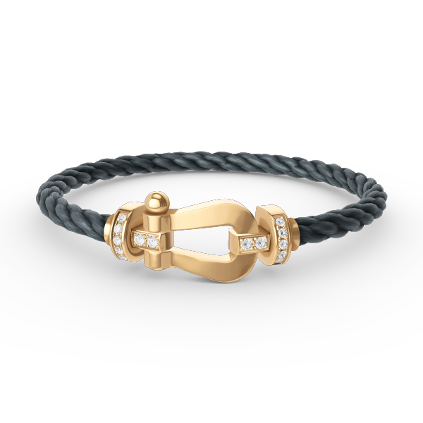 [Olivia JW]FORCE LARGE HORSESHOE HALF DIAMOND BRACELET GOLD