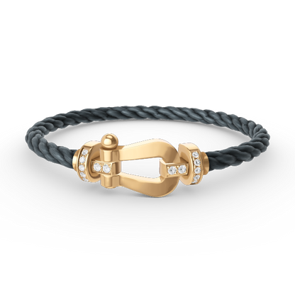 [Olivia JW]FORCE LARGE HORSESHOE HALF DIAMOND BRACELET GOLD