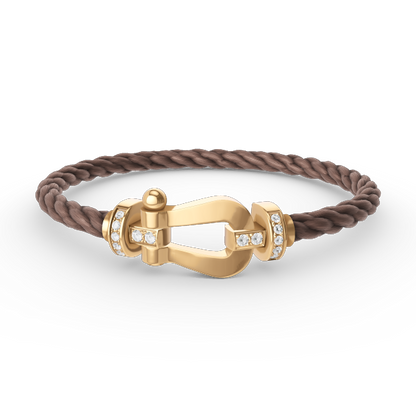[Olivia JW]FORCE LARGE HORSESHOE HALF DIAMOND BRACELET GOLD