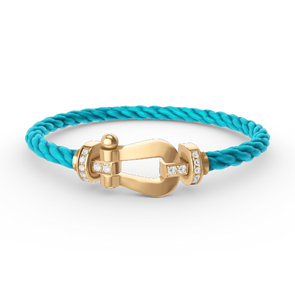 [Olivia JW]FORCE LARGE HORSESHOE HALF DIAMOND BRACELET GOLD