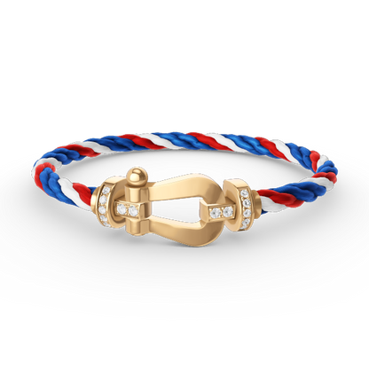 [Olivia JW]FORCE LARGE HORSESHOE HALF DIAMOND BRACELET GOLD