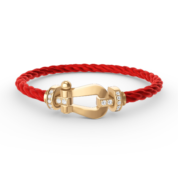 [Olivia JW]FORCE LARGE HORSESHOE HALF DIAMOND BRACELET GOLD
