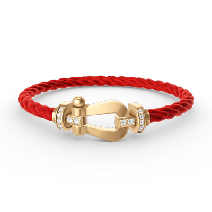 [Olivia JW]FORCE LARGE HORSESHOE HALF DIAMOND BRACELET GOLD