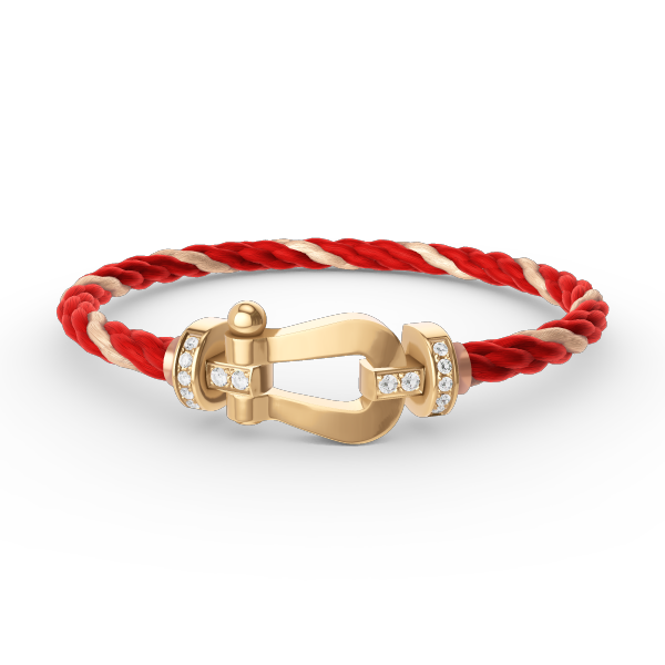 [Olivia JW]FORCE LARGE HORSESHOE HALF DIAMOND BRACELET GOLD