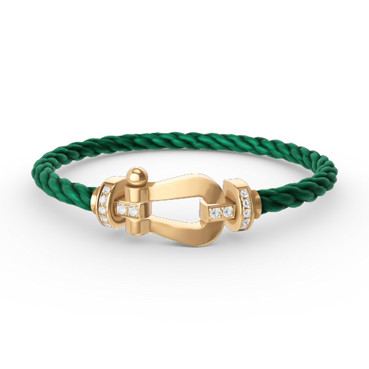 [Olivia JW]FORCE LARGE HORSESHOE HALF DIAMOND BRACELET GOLD