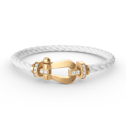 [Olivia JW]FORCE LARGE HORSESHOE HALF DIAMOND BRACELET GOLD
