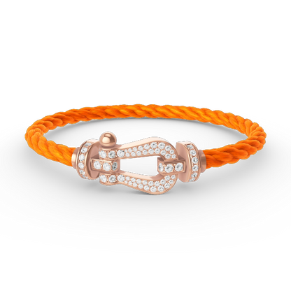 [Olivia JW]FORCE LARGE HORSESHOE FULL DIAMOND BRACELET ROSE GOLD