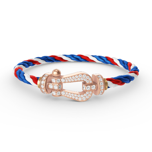 [Olivia JW]FORCE LARGE HORSESHOE FULL DIAMOND BRACELET ROSE GOLD