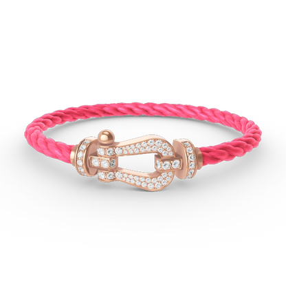 [Olivia JW]FORCE LARGE HORSESHOE FULL DIAMOND BRACELET ROSE GOLD