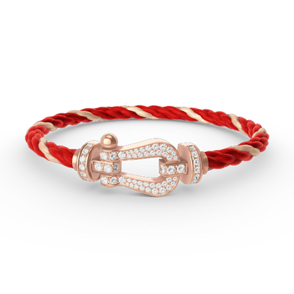 [Olivia JW]FORCE LARGE HORSESHOE FULL DIAMOND BRACELET ROSE GOLD