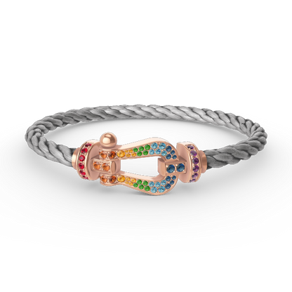 [Olivia JW]FORCE LARGE HORSESHOE  COLORED DIAMOND BRACELET ROSE GOLD