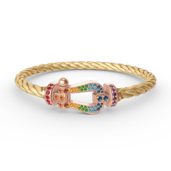 [Olivia JW]FORCE LARGE HORSESHOE  COLORED DIAMOND BRACELET ROSE GOLD