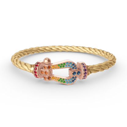 [Olivia JW]FORCE LARGE HORSESHOE  COLORED DIAMOND BRACELET ROSE GOLD