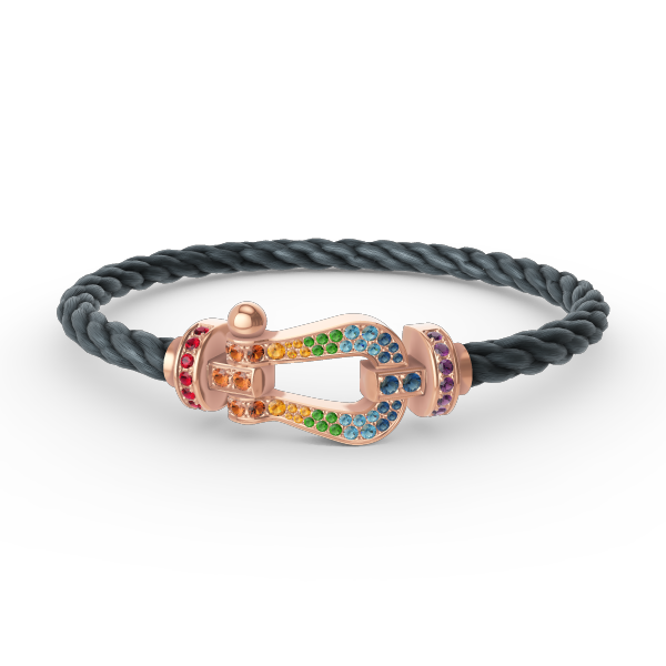 [Olivia JW]FORCE LARGE HORSESHOE  COLORED DIAMOND BRACELET ROSE GOLD