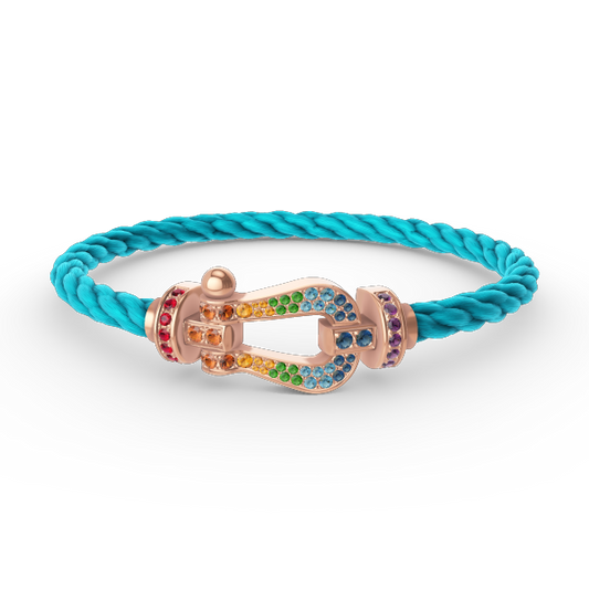 [Olivia JW]FORCE LARGE HORSESHOE  COLORED DIAMOND BRACELET ROSE GOLD