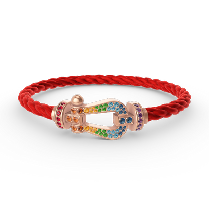[Olivia JW]FORCE LARGE HORSESHOE  COLORED DIAMOND BRACELET ROSE GOLD