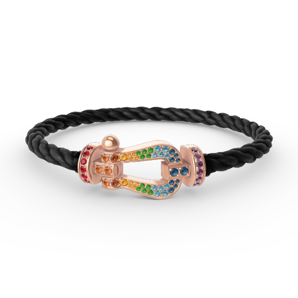 [Olivia JW]FORCE LARGE HORSESHOE  COLORED DIAMOND BRACELET ROSE GOLD