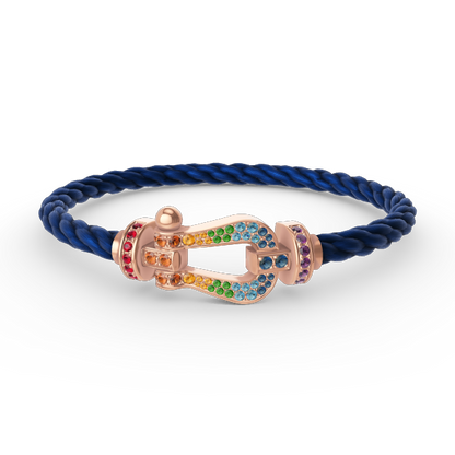 [Olivia JW]FORCE LARGE HORSESHOE  COLORED DIAMOND BRACELET ROSE GOLD