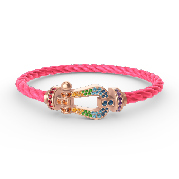 [Olivia JW]FORCE LARGE HORSESHOE  COLORED DIAMOND BRACELET ROSE GOLD
