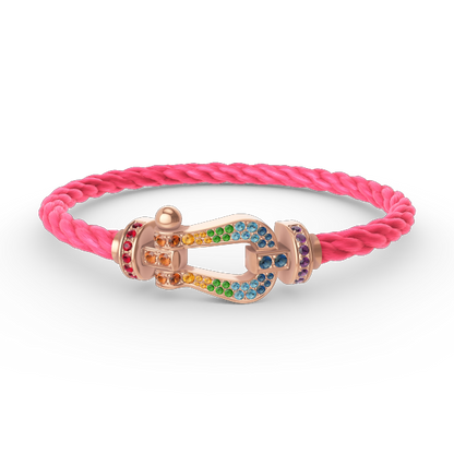[Olivia JW]FORCE LARGE HORSESHOE  COLORED DIAMOND BRACELET ROSE GOLD