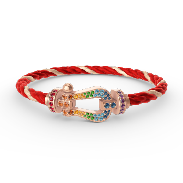 [Olivia JW]FORCE LARGE HORSESHOE  COLORED DIAMOND BRACELET ROSE GOLD