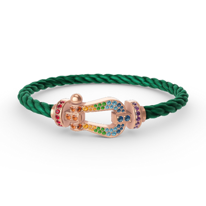 [Olivia JW]FORCE LARGE HORSESHOE  COLORED DIAMOND BRACELET ROSE GOLD